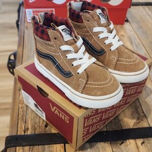 Vans Kids High-Top Sneakers - Tan and Black